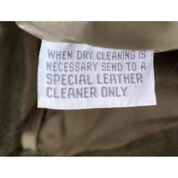 Vintage Lew Magram Womens Olive Green Leather Straight Leg Pants Lined Size 8 - Picture 5 of 9